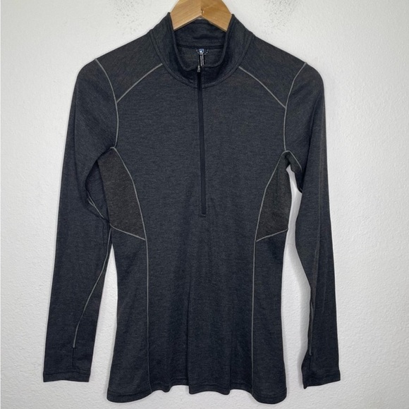 Kuhl Women's Akkomplice Zip Neck Shirt Style #4256 Size XS Base‎ Layer Charcoal - Picture 2 of 8